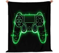 Manta Franela para Cama, Mantas para Sofa Consolas de Juegos de Deportes electrónicos Blanket de Microfibra, Suave, Cálida, Transpirable, Ligera 80 x 120 cm Manta Invierno Calentitas Color Verde frío