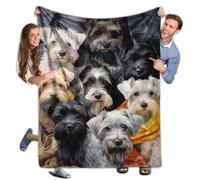 Manta Franela Schnauzer Miniatura Cobija para Cama Extra Suave Flannel Blanket Caliente Mantas De Franela para Regalo Nvierno para Cama Doble 125X150Cm