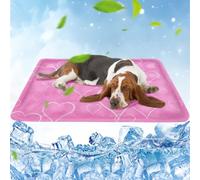 Manta Fria Rosa para Perros y Gatos 60*90cm - Cama Refrescante con Gel No Tóxico para Mascotas Medianas y Pequeño/Perreras/Jaulas