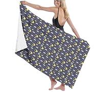 Manta grande de toalla de baño de microfibra suave, lunas durmientes, nubes, estrellas con sombreros, composición de buenas noches, toalla de playa para hotel familiar, viajes, deportes de natación, 5