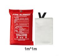 Manta ignífuga de fibra de vidrio, reutilizable 1 m x 1,5 m para cocina, oficina, uso doméstico, despliegue rápido, manta portátil de seguridad contra incendios para incendios de aceite y eléctricos