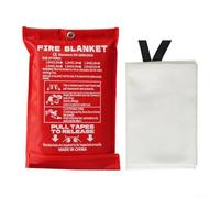 Manta ignífuga de fibra de vidrio reutilizable para extinción de incendios para cocina, oficina, uso doméstico, 1,5 m x 1,5 m, despliegue rápido, resistente al calor (4)