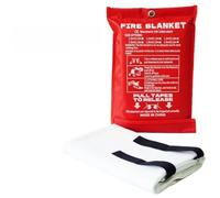 Manta ignífuga de fibra de vidrio, reutilizable, portátil, extintor para emergencias de aceite de cocina, coche, eléctrico, 1 m, 1,5 m, 1,8 m, 2 m, color rojo