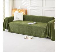 Manta impermeable para sofás, diseño de espiga de felpilla suave con borlas, ideal para proteger el sofá y la cama, tamaño grande