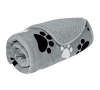 Manta impermeable PetAmi para perros y gatos, a prueba de orina, reversible, suave, de forro polar, lavable, 24 x 32, color gris pata