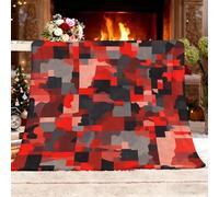 Manta Infantil de Sedalina Estampada 130x150 cm Estampado De Camuflaje Genial Sherpa a Manta Sofá Suave, Cálida y Ligera Camping Blanket Rojo Siesta Mantas Proporciona Confort 100% Franela