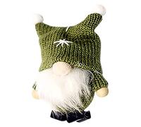 Manta infrarroja dulce fiesta muñeca sin rostro, hecha a mano, de pie, GIF, decoración de árboles, Acción de Gracias, colgante, habitación, adornos navideños, lana para el hogar, (verde, talla única)
