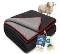 Manta Lana Merino Reversible, Manta Grande Para Cama y Sofá 150x215 cm | Mantas 80% Lana Merino, 20% Nylon, OEKO-TEX. Para cama, sofá, dormitorio, sala, casa, todo el año | Gris - Gris Oscuro