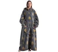 Manta larga con capucha para mujeres y hombres, manta portátil con mangas y capucha, adultos talla extragrande XXL gigante extragrande manta-sudadera cálida, ['L-XXL Große Größen Extra Tall']
