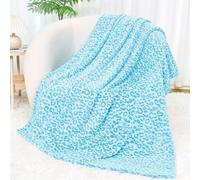 Manta Ligera de Forro Polar Azul Cian, Manta Suave para niños, niñas, Mujeres y Hombres, Regalos de cumpleaños, artículos de decoración, 127 x 152,4 cm