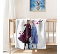 Manta mullida de 130 x 170 cm, diseño de princesa de Frozen, Anna & Elsa, Olaf, manta de forro polar, manta de sofá, cálida, suave y acogedora