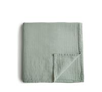 mushie Muslin Baby Swaddling Blanket | Manta Envolvente para Recién Nacidos de 0-3 Meses | Algodón Orgánico | Saco de Dormir Prelavado para Bebés | Hecho en Dinamarca | Pale Tauper