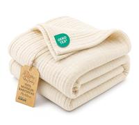 Manta muselina bebé algodón 75 x 60 cm - Plaid gasa suave muslin cobija niño delgada arrullo sábana muselinas mantita ligera recién nacido tejido transpirable para niños Oeko-Tex Beige Claro