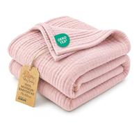 Manta muselina bebé algodón 75 x 60 cm - Plaid gasa suave muslin cobija niño delgada arrullo sábana muselinas mantita ligera recién nacido tejido transpirable para niños Oeko-Tex Rosa empolvado