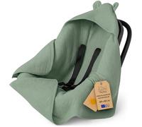 Manta Muselina bebé - Ligero arrullo Transpirable para Silla de Coche con Capucha para Verano - termorregulador para Silla Paseo y recién Nacido 90×90 cm Salvia Oeko-Tex