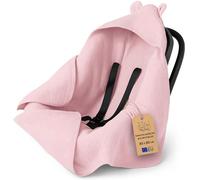 Manta Muselina de porteo y Saco Universal para Silla de Coche Paseo capazo y Carro 90x90 cm - arrullo cobertor Lavable y Transpirable para Cochecito niños y niñas Oeko-Tex Rosa empolvado