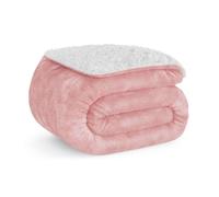 Manta nalui rosa grande (150x200cm), suave, cálida, lavable 30º, resistente a arrugas. ideal para cama 90/105 o sofá