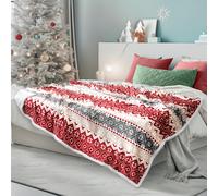 Manta navide?a premium PAVILIA de sherpa | Manta navide?a de microfibra reversible, c?lida y acogedora, de felpa polar, 152 x 203 cm