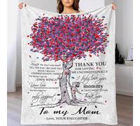 Manta navideña de Forro Polar con Texto A mi mamá, Amo a mi Hija, cálida y Personalizada, para sofá o Cama, para tu Pareja, Esposo, Esposa, Mujer y Hombre, 200 x 230 cm.