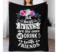 Manta navideña de Wines and Friends, cálida y Extra Suave, Ideal para la Cama de tu Pareja, Esposo, Esposa, Mujer y Hombre, 180 x 200 cm.