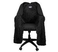 Manta original para silla de oficina de SnuggleBack; acogedora y cómoda envoltura para silla de escritorio de oficina que se fija para un calor cómodo. Mantente caliente en invierno o verano. Forro