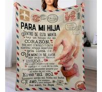 Manta Padres e Hijas De Papá,Personalizado Letras en Español Manta A Mi Hija,Cumpleaños de Navidad Regalo,Manta de franela80x120cm
