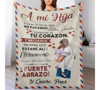 Manta Padres e Hijas De Papá,Personalizado Letras en Español Manta A Mi Hija,Cumpleaños de Navidad Regalo,Manta de franela80x120cm