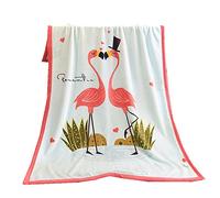 Manta Para Bebé Unisex Patrón de Dibujos Animados de Animales, Suave Manta Para Carro de bebe Cuna Cama Infantil Swaddle Para Niños 100 x 140 cm (Flamenco)