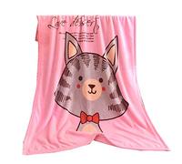 Manta Para Bebé Unisex Patrón de Dibujos Animados de Animales, Suave Manta Para Carro de bebe Cuna Cama Infantil Swaddle Para Niños 100 x 140 cm (Gatito)