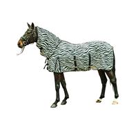 HKM Zebra Manta Anti-Moscas con Cuello con cinturó Blanco/Negro 135