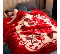 Manta para Cama 200 x 230, Manta de visón de Estilo Coreano de Felpa, impresión de 2 Capas Manta de Cama Raschel Suave y cálida(Color10,200x230cm 3.5kg)