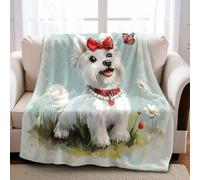 Manta para Cama Animal Perro Lindo 180 x 220 cm Manta de Franela con Impresión 3D, Felpa Suave para Sofá y Colcha para Adultos y Niños