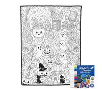 Manta para colorear de Halloween para niños adultos, color tu propia manta