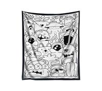 Manta para colorear para adultos, colorea tu propia manta de terciopelo mullida, personalizable, lavable, creativa, para expresión personal (G,150 x 130 cm)