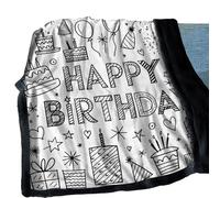 Manta Para Colorear - Tema de Cumpleaños Lavable, Colorea Tu Propia Manta | Diversión Y Creatividad para Compañeros De Clase Familiar, Niños Y Chicas, Amantes del Arte, S