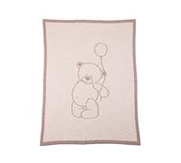 Manta para cuna de bebé de cachemira, unisex, 100% cachemira, diseño de oso de peluche, fabricado en Escocia marrón Natural Multi Talla:80cm wide by 100cm long