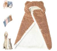 Manta para mascotas, bonita capa de franela suave y gruesa para perro, cálida y cálida para invierno, para paseos al aire libre, forro polar coral cálido y acogedor para perros con capa de capucha