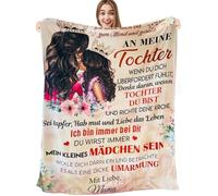 Manta para mi hija, 150 x 200 cm, manta con carta a mi hija, estímulo positivo de madre a hija, manta de franela supersuave, manta de sofá, (150 x 200 cm para mi hija-02)