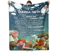 Manta para Mi Nieta De Abuela, Manta Personalizado De Mensajes Bendición Español para Mi Nieta, Manta De Franela Súper Suave Manta para Sofá Cama De Invierno, Nieta Regalos De Cumpleaños Navidad