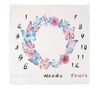 Manta para Recién Nacido, Manta de Hito para bebé para Niños y Niñas, Tela de Fondo Fotográfico de 39,4x39,4 Pulgadas, Patrón único de Tiempo y