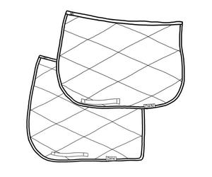 Manta para silla de montar estilo DHN para salto/doma clásica para caballo/pony, hecha a mano y personalizable.
