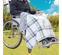 Manta para Silla de Ruedas - Bufanda, Forro de Franela, Poncho de Capa para Adultos - Portátil y Caliente para Piernas y Rodillas