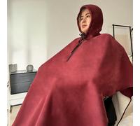 Manta para silla de ruedas para adultos, funda cálida de invierno para silla de ruedas, poncho con forro polar resistente al viento con capucha, envoltura de 360°, lavable a máquina, para pacientes