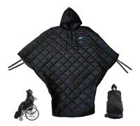 Manta para silla de ruedas Poncho con capucha de tela con forro polar cálido a prueba de viento e impermeable Funda de cuerpo completo para adultos Hombres Mujeres Poncho Paraguas Altura inferio.