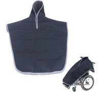Manta para silla de ruedas, poncho impermeable con capucha y cortavientos, con cobertura para las rodillas, forro polar de felpa, lavable a máquina,para adultos y personas mayores
