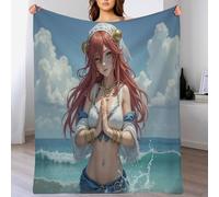 Manta Para Sofá 130X150Cm Chica Del Océano Personajes De Fantasía Azul Verdoso,Manta Para Cama De Franela,Manta Polar Microfibra Extra Suave,Manta Cubre Sofá Para Niños Y Adultos,Hogar Oficina Viaje