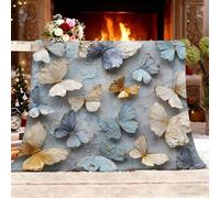 Manta para Sofa Cama de Franela Esponjoso 180x200 cm PatróN de Mariposa de Acuarela Manta Polar de Microfibre Transpirable Cálida, Azul GrisáCeo Suave Frazada de Regalo para Mujer y Infantil