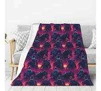 Manta para sofá y cama - Cyber Western Cowboy Sunset Print Fashion Soft Lightweight Comfy Fuzzy Blanket Warm Cozy Plush Flannel Throw for All Season