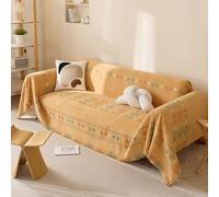 Manta para sofá y sillón, borlas tejidas de color beige suave, versátil, perfecta para sofás y mucho más