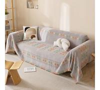 Manta para sofá y sillón, borlas tejidas de color beige suave, versátil, perfecta para sofás y mucho más